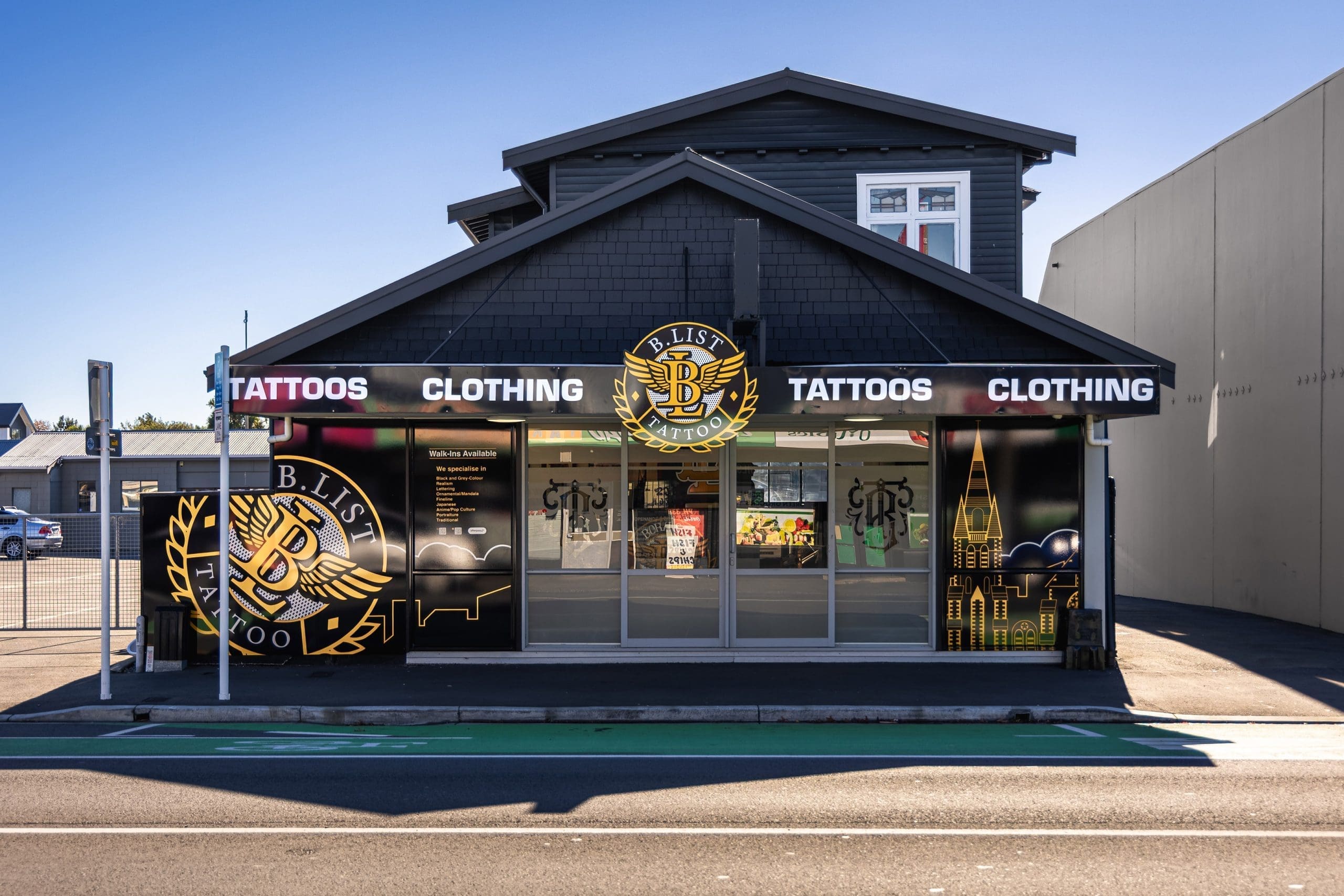 B list tattoo studio Exterior